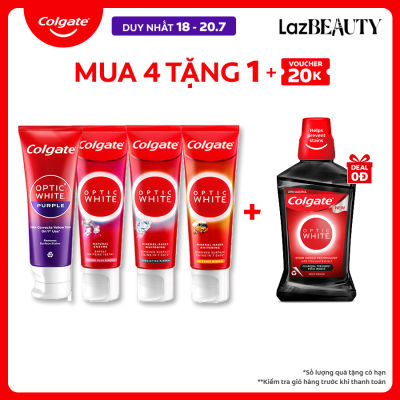[Chỉ 18-20.7_Tặng 1 NSM 500ML] Bộ sưu tập 4 kem đánh răng Colgate trắng răng Optic White