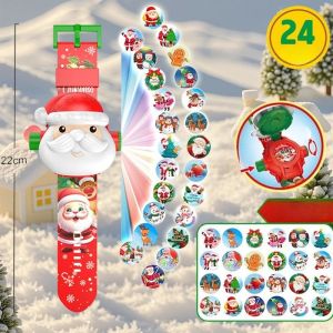 Oldlaiben นาฬิกาเด็ก ฉายภาพได้ 24 ชิ้น ลวดลาย การออกแบบการ์ตูน เล่นได้ ใส่ข้อมือได้ ของขวัญวันเกิด คริสต์มาส