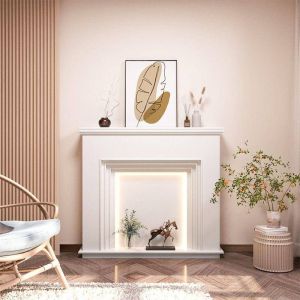 French Cream Wind Luminous Fireplace Nordic White Decorative Cabinet Photography Living Room Simple Mesh Red Luminous Gateway Cabinet