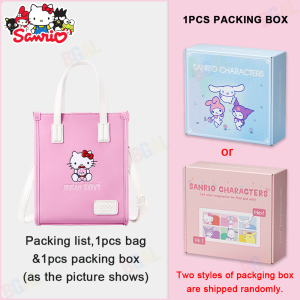 100% Authentic Sanrio Hello Kitty Crossbody Bag for Girls Handbag Kuromi Life Waterproof Shoulder Bag PU Leather Melody Hard Birthday Gift Cinnamoroll  25008