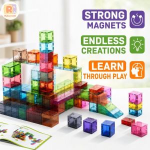 32 52 72 Pcs Magnetic Building Blocks DIY STEM Educational Toys Kids Magnet Cube Creative Construction Play Sets For Boys Girls