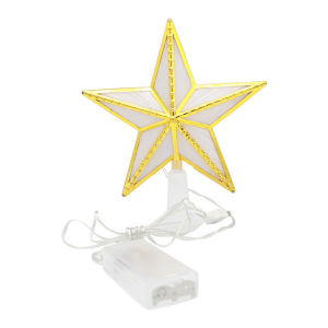 Led Christmas Tree Top Star Light Glowing Five-pointed Star 17cm Xmas Tree Ornaments New Year Party Decor
