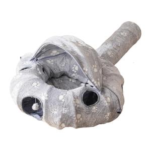 Soft Insulated Cave Bed With Tunnel For Indoor Outdoor Use