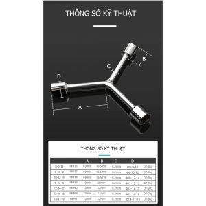 P PMC Cờ lê CHỮ Y Cờ lê ba chấu Cờ lê tam giác với 7 lựa chọn kích thước hãng