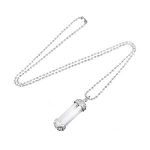 Crystals Clear Pendant Necklace Comfortable Wear Stainless Steel Chain for Everyday Elegant