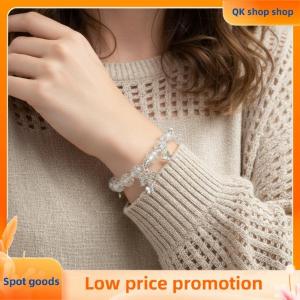✨QK shop✨ Butterfly Inspired Beaded Bracelet Elastic Rope Flexible Fit Women Jewelry Birthday Gift Party Accessory