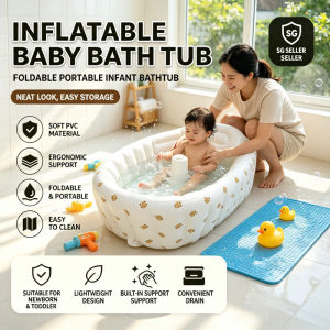 Baby Inflatable Bathtub Portable Foldable Anti Slip Baby Bath Tub for Newborn Infant Toddler Travel Home Use