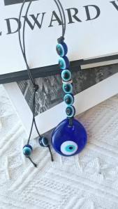 FFBH Evil Eye Tassel Door Knob Hanging Decor Boho Charm Amulet Ornament for Home Entryway Decoracion Feng Shui Wind Chimes 9T1N6