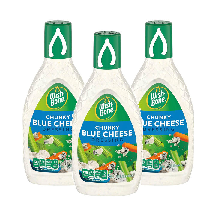 WISHBONE Chunky Blue Cheese Dressing 3 bottles (444 ml per bottle