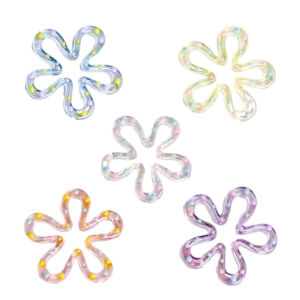 Resin Five-Petal Flower Loose Beads Double Side Flower Charm Pendant DIY Accessories Necklaces Earring Making