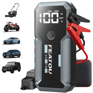 3-in-1 multifunction - Jump Starter portable 12V car battery Jump starter Emergency rechargeable battery car starter portable in-car wireless charger.