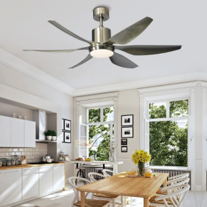 Quạt Trần Đèn 58KSA Quạt Trần 6 Cánh   6 Cấp Độ Gió 3 Chế Độ Đèn Điều Khiển Từ Xa Động cơ DC inverter-100% lõi đồng