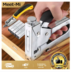 [สปอตกรุงเทพ]Heavy Duty 3 วัตถุประสงค์ปืนเล็บกับเล็บ 100 Pcs รหัสปืนเล็บคู่มือปืนเล็บแบบพกพาในครัวเรือน U ประเภทเครื่องเย็บกระดาษเล็บปืนAT-1129