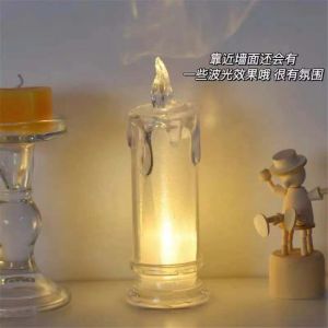 Ins simulation candle led night light unplugged bedroom bedside sleep light atmosphere decorative light ins仿真蜡烛led小夜灯 不插电卧室床头睡眠灯氛围装饰灯