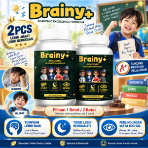 BRAINY+ Vitamin Minda Anak Focus Memory & Screen Eye Support Better Sleep Kids Chewable Tablet