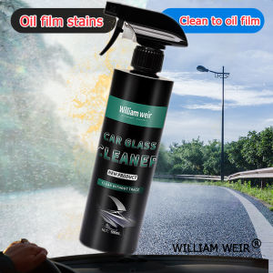 【Glass is clean as new】500MLCar Glass Oil Film Remover/Automotive Glass Coating Agent Stain Cleaner Rainproof Agent/Car Glass Oil Film Paste Remover/Strong Decontamination Cleaner/Car Maintenance Windshield Cleaning Agent Glass玻璃油膜