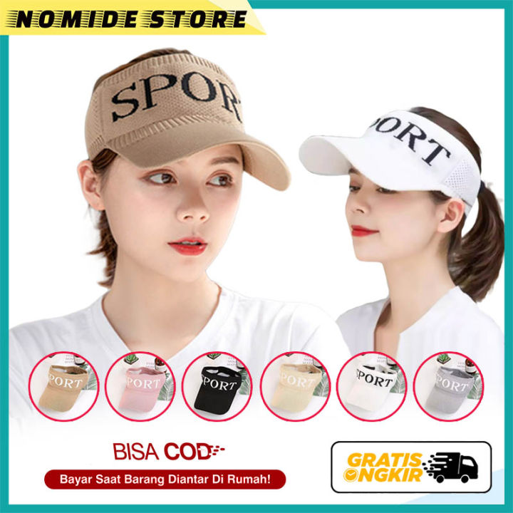 TOPI SENAM WANITA VISOR GOLF BASEBALL CAP WOMAN KOREA OLAHRGA LARI