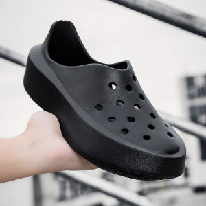 [Free Shipping] Mens summer sandals non-slip thick-soled fully enclosed with holes suitable for driving outdoor activities and beach use