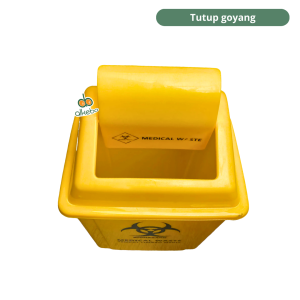 Tempat Sampah Medis kuning Biohazard Medical Waste 15L Tutup Goyang