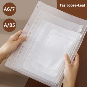 A6/A7/A5/B5 6-hole Transparent Hand Book Bags / Japanese Hand account Book Loose-leaf Storage Bag Zipper bag Accessories-geek.world