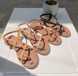 Sandal nữ đế bệt sandal chiến binh quai mảnh vuông xỏ ngón đi biển đi học đi làm tại văn phòng
