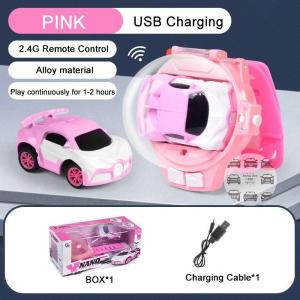 2.4G Childrens Electric Alloy Racing Kids Mini Racing Car Remote Control Watches toy Boy Girl Friend Birthday Gift