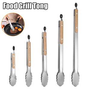 78YUANFF 1Pcs ใช้ย่างบาร์บีคิว ที่คีบย่าง เหล็กไร้สนิม ที่จับไม้จับ ที่คีบอาหาร  ป้องกันการลวก ที่หนีบทำอาหาร