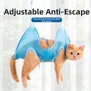 BLACKON Anti-Scratch Pet Grooming Hammock Adjustable Breathable Pet Bath Hammock Washable Soft Nail Trimming Sling Small Cats
