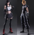PLAY ART Version Final Fantasy VII Cloud Strife Tifa Lockhart Action Figure Toy with Box for Kids Collection Birthday Gift for Kids 25-27cm. 