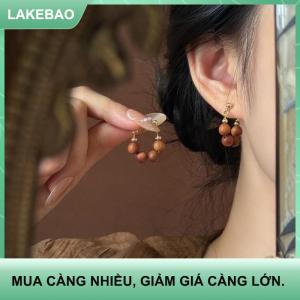 【LAKEBAO】 Eaglewood Bông Tai Cho Phụ Nữ Thiết Kế Hương Thơm Tự Nhiên Bằng Gỗ Bông Tai Trọng Lượng Nhẹ Hàng Ngày Mặc Độc Đáo Văn Hóa Quà Tặng Cho Cô