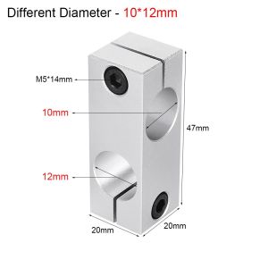 LUSIT 1Pcs Vertical Fixed Diameter Pillar Fixing Clamp Aluminum Alloy Optical Axis Steel Pipe Fixing Bracket Durable Same/Different Diameter Fastening Cross Clip