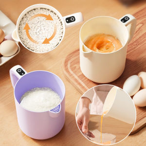 Electric Automatic Stirring Cup 2 in 1 Rechargeable Egg Stiring Mugs Filter Rice Washing Bowl Automatic Stirrer Kitchen Gadget