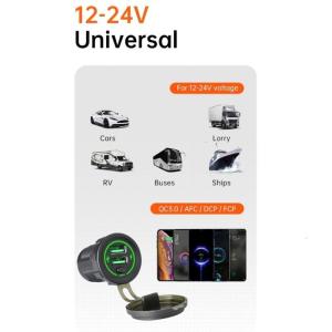 36W USB sạc sạc xe hơi nhanh với tích hợp thiết bị chuyển mạch và đèn LED cho 12V 24V xe xe tải SUV xe máy