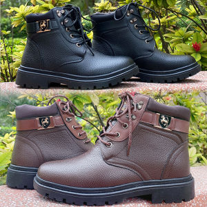 [FREESHIP MAX] Giày Cao Cổ Nam Da Thật Đế Cao Su Đúc - Giày Nam Cao Cổ Da Bò Thật JP03 Tăng Chiều Cao 3cm