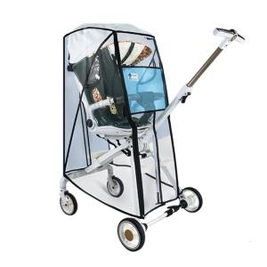 รถเข็นเด็กที่บังฝนแขนป้องกัน EVA ใสติดตั้งง่ายเคสป้องกันเพื่อมุมมองที่ไม่มีสิ่งกีดขวาง