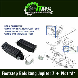Footstep Belakang Jupiter Z + Plat "A" - Futstep Postep Barstep Pijakan Kaki Jupiter MX Vega R New