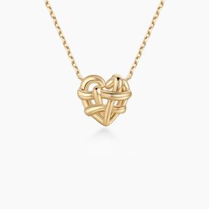 Kalung Rantai Liontin Love Anyaman Gold Anti Karat Dan Luntur