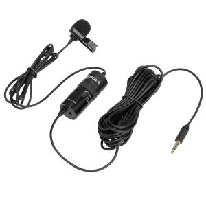 Boya BY-M1 Omni-Directional Lavalier Lapel Microphone for Smartphones Cameras Vlog Livestream Video Content ASMR M1