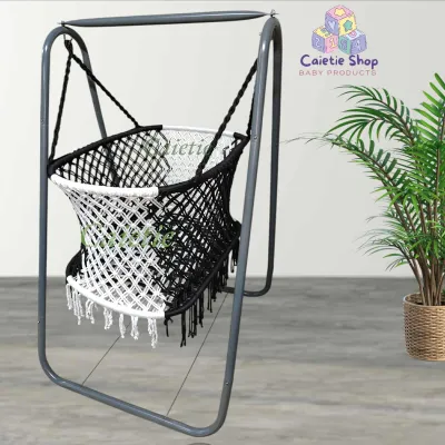 Duyan Baby Swing with Steel Frame Indoor & Outdoor Use Sturdy Metal Bracket Detachable Cradle | Portable Infant Hammock