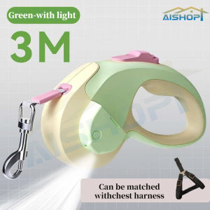 [SG Seller]LED Light Dog Leash/Leash/pet supplies/Pet Dog Cat Leash Rope/ Automatic Retractable Leash