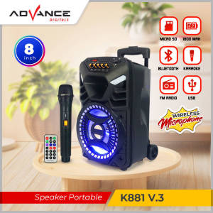 【READY STOCK】Advance K881N Speaker Bluetooth Portable suara mantap 8" inch Meeting Speaker  (Beli 1 gratis 1 mikrofon gratis+kendali jarak jauh)