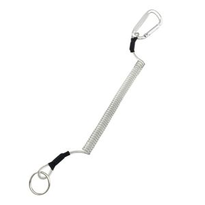 RIVENSTONE Clasp Spiral Keychain Spring Hook Auto Shrink Elastic Spiral Outdoor Key Cord Retractable Carabiner Hard Hat Lanyard Stretch Fishing Tools Tool Tether Fishing Lanyards Spiral Coiled Lanyard Safety Rope Spring Elastic Rope
