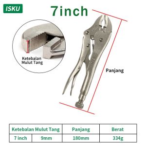 ISKU Tang Buaya 7/10 Inch 225mm Tang Jepit Locking Plier Vice Grip Bahan Kuat