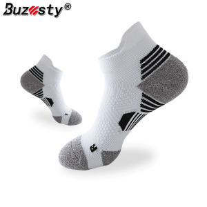 Buzesty Mens Ankle Sleeve Socks Professional Fitness Sports Socks Towel Bottom Non-Slip Running Socks Men Women Quick-Drying Basketball Training Sox