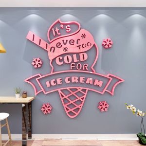 【MANDAO】Ice cream wall stickers 3d acrylic wall decoration Commercial store background wall decoration