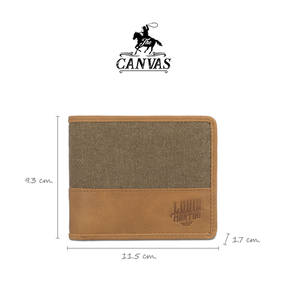Montini (The Canvas) Genuine Cow Leather Mixed Canvas Mens Wallet TTM124. 