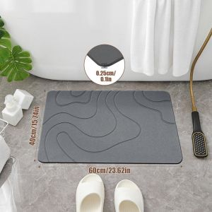 GHS Diatomite Stone Bathroom Anti-slip Mat Super Absorbent Anti-Slip Bedroom Door Mat Durable 40x60cm Kitchen Floor Mat