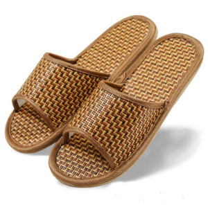 [Free Shipping]New Rattan Straw Slippers CoupleS Slippers For Home Indoor Use Summer Sandals