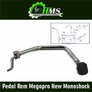 Pedal Rem Megapro New Monoshock - Vedal Fedal Pijakan Injakan Rim Brake Break Bawah Belakang Honda