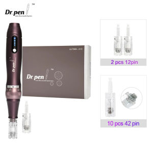 Dr Pen Ultima A10 Wireless With 12 Cartridges Microneedling Derma Pen Adjustable Length Hair Regrowth Treatment Professionals Use Beauty Machine
